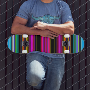 Thin Colourful Stripes - 2 Skateboard