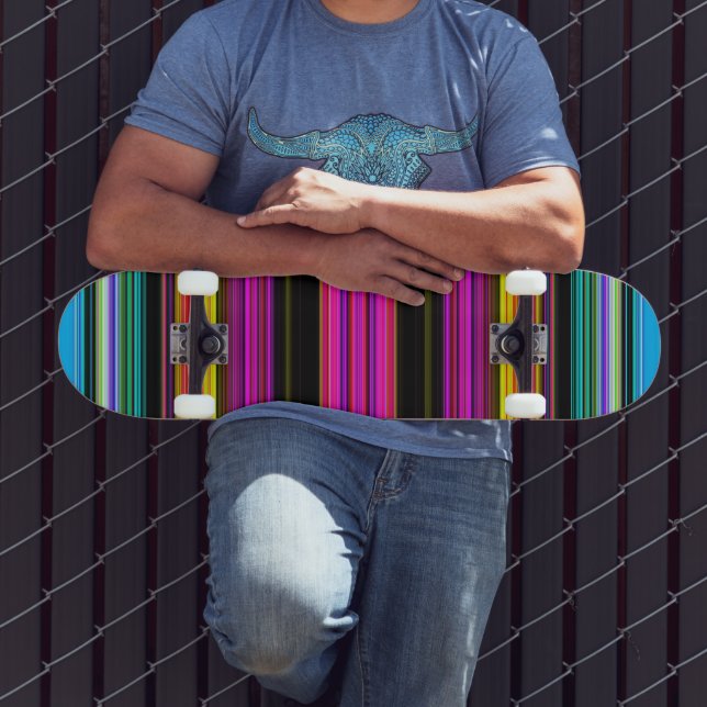 Thin Colourful Stripes - 2 Skateboard (Outdoor 3)
