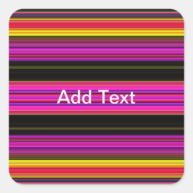 Thin Colourful Stripes - 2 Square Sticker (Front)