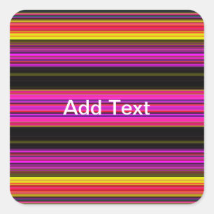 Thin Colourful Stripes - 2 Square Sticker