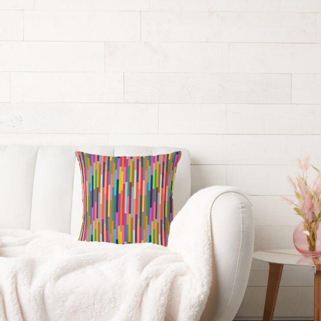 Thin Colourful Stripes  Cushion (Couch)
