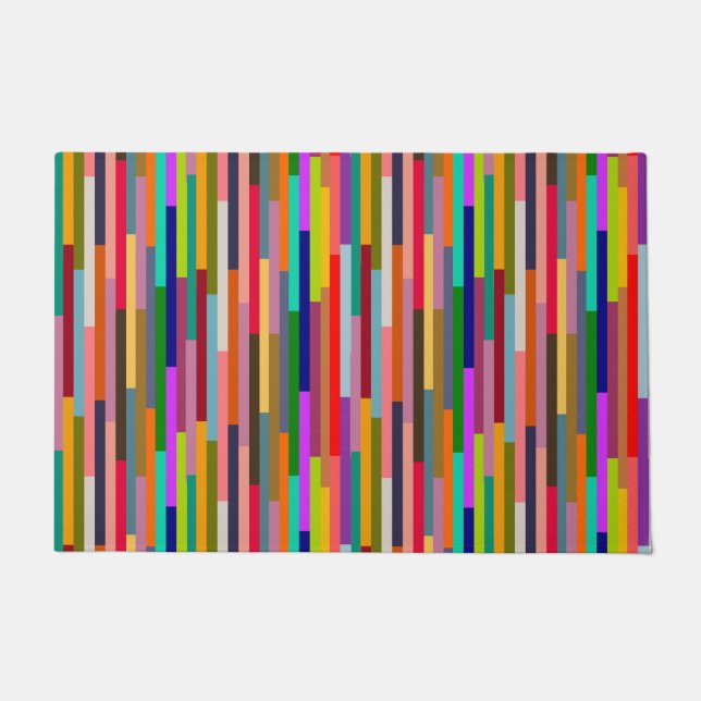 Thin Colourful Stripes  Doormat (Front)