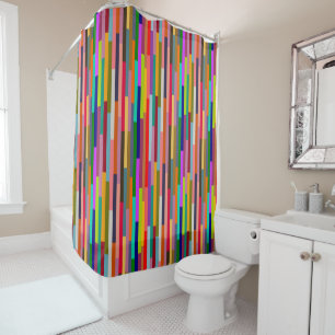 Thin Colourful Stripes  Shower Curtain