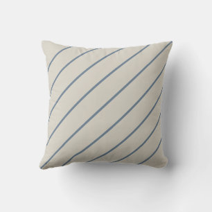 Thin Diagonal Muted Blue Lines Throw Pillow