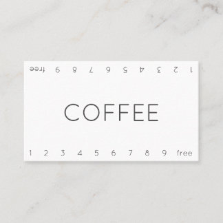 Thin Double Number Loyalty Coffee Punch-Card