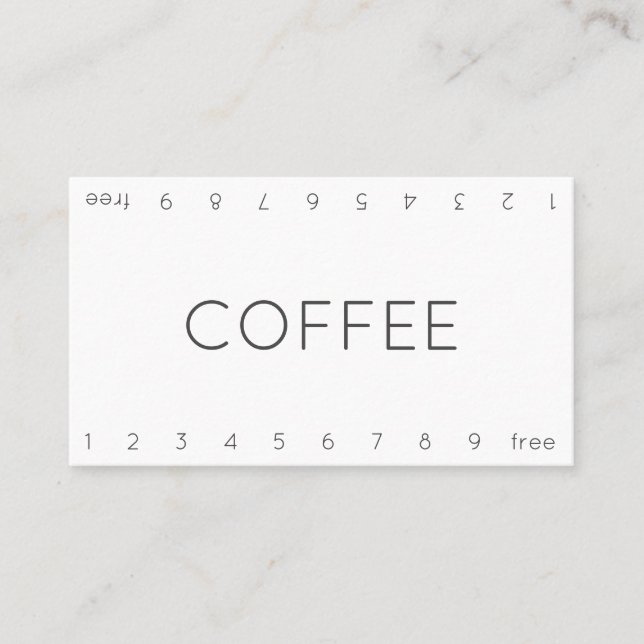 Thin Double Number Loyalty Coffee Punch-Card (Front)