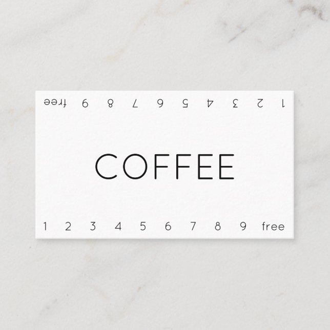 Thin Double Number Loyalty Coffee Punch-Card (Front)