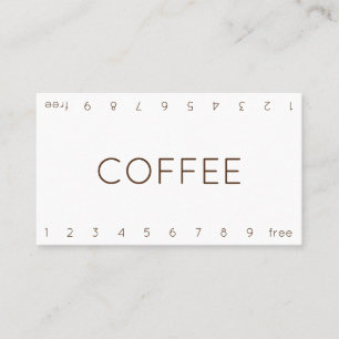 Thin Double Number Loyalty Coffee Punch-Card Card
