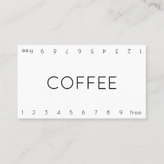 Thin Double Number Loyalty Coffee Punch-Card Card