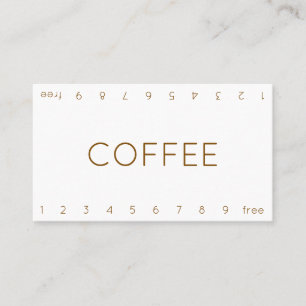 Thin Double Number Loyalty Coffee Punch-Card Card