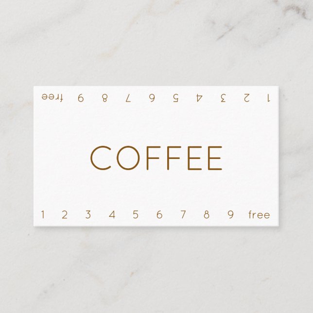 Thin Double Number Loyalty Coffee Punch-Card Card (Front)