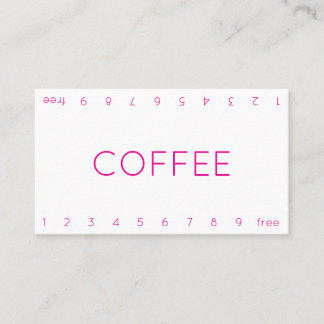 Thin Double Number Loyalty Coffee Punch-Card Card