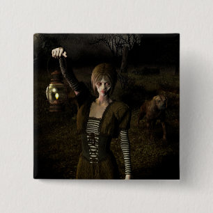 Thin female carrying lamp 15 cm square badge