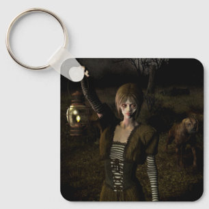 Thin female carrying lamp key ring