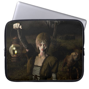 Thin female carrying lamp laptop sleeve