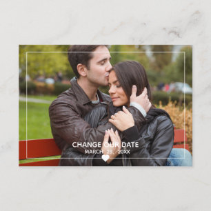 Thin Framed Photo - 3x5 Change Our Date Invitation