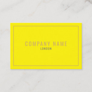 Thin gold border neon yellow business card