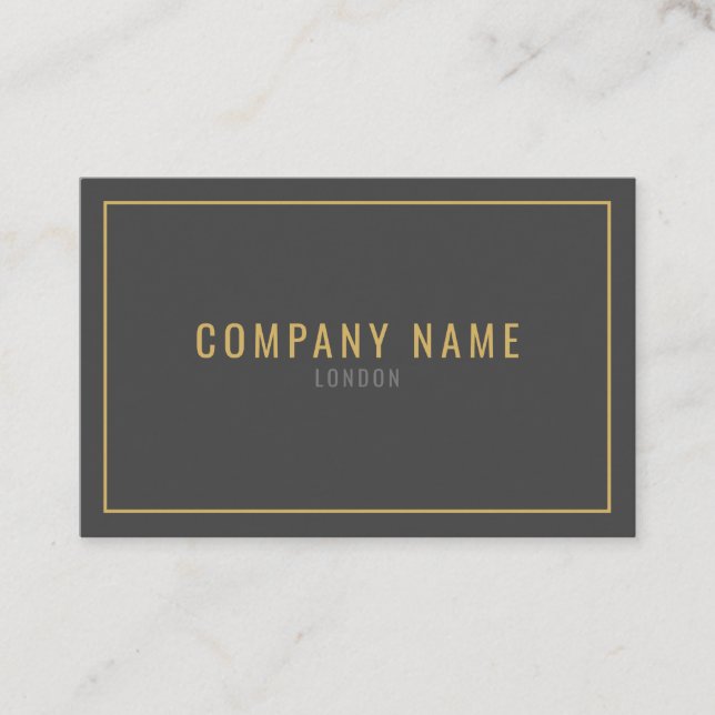 Thin gold border, professional business card (Front)