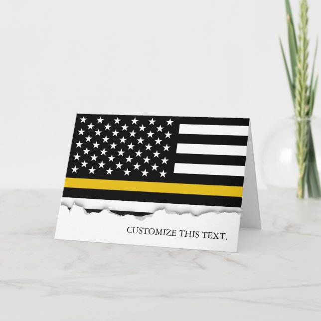 Thin Gold Line American Flag | 911 Dispatch Card (Front)
