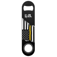 Thin Gold Line American Flag Personalised