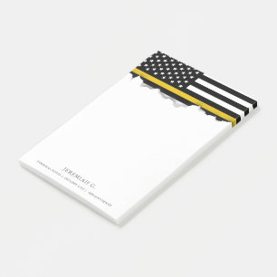 Thin Gold Line Dispatcher Style American Flag Post-it Notes