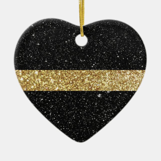 Thin Gold Line Glitter Ceramic Tree Decoration (Front)