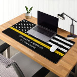 Thin Gold Line Personalised Dispatcher Desk Mat<br><div class="desc">Thin Gold Line Dispatcher Desk Mat - American flag in Dispatcher Flag colours, black and gold design . Personalise with dispatchers name. This personalised dispatcher name desk mat is perfect for police departments and law enforcement officers. COPYRIGHT © 2020 Judy Burrows, Black Dog Art - All Rights Reserved. Thin Gold...</div>