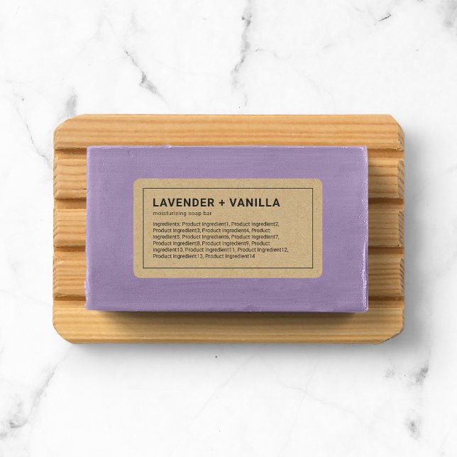 Thin Gray Border Kraft Ingredients Product Label (Creator Uploaded)