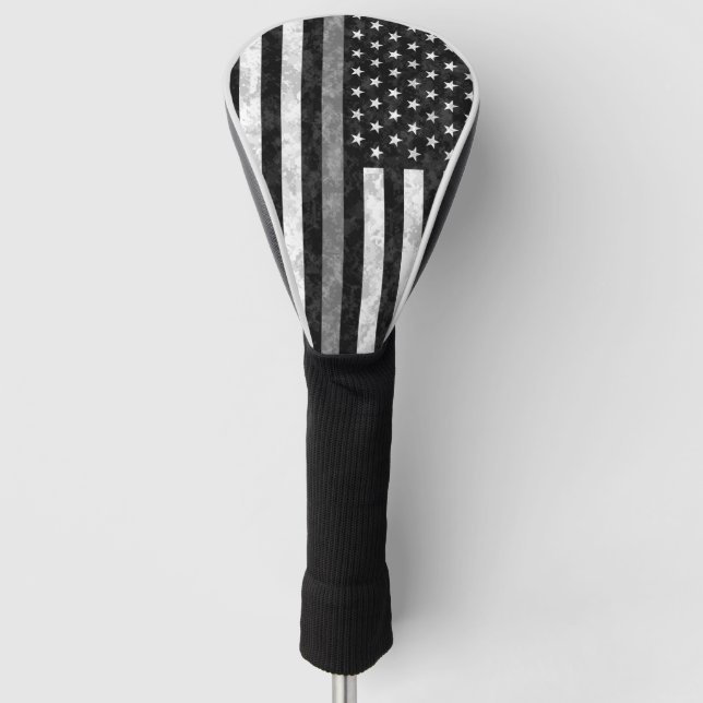 Thin Gray Line Camo Flag Golf Head Cover (Front)