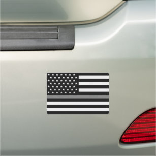 Thin Gray Line Flag Car Magnet