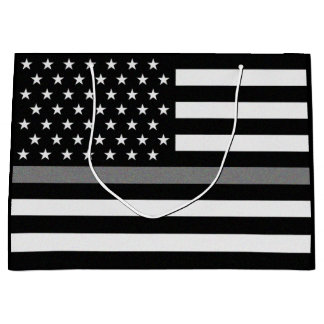 Thin Gray Line Flag Large Gift Bag