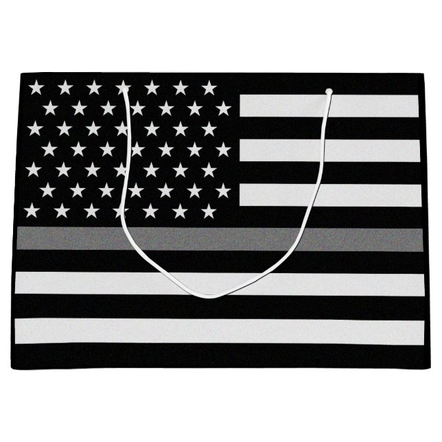 Thin Gray Line Flag Large Gift Bag (Front)