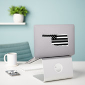 Thin Gray Line Flag Oklahoma (Laptop On Desk)