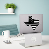 Thin Gray Line Flag Texas (Laptop On Desk)