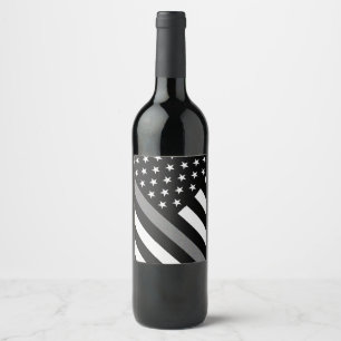 Thin Gray Line Flag Wine Label