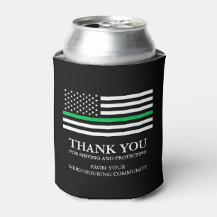 Thin Gree Line   Patriotic Thank You Can Cooler