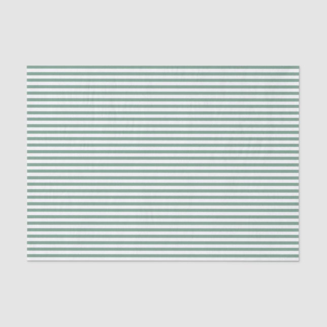 Thin Green and White Stripes - Tissue paper (Front)