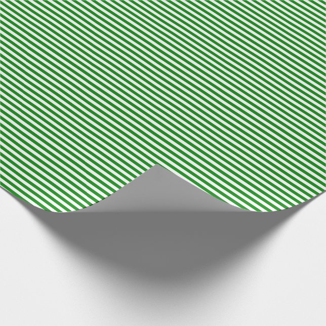 Thin Green and White Stripes Wrapping Paper (Corner)