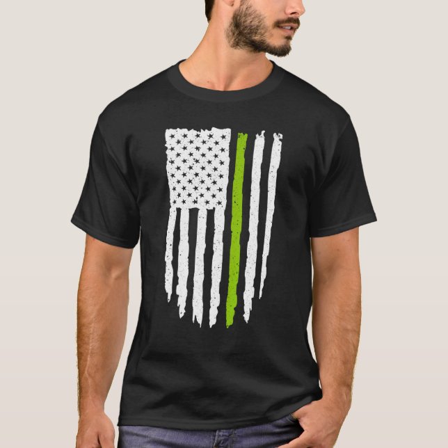 Thin Green Line American Flag For Vegan And Vegeta T-Shirt (Front)