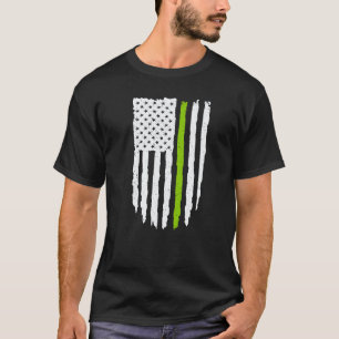 Thin Green Line American Flag For Vegan And Vegeta T-Shirt