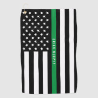 Thin Green Line American Flag Monogram