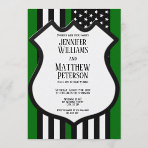 Thin Green Line Badge Invitation