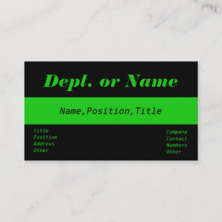 Thin Green Line-Doc,Nurse,Medic Business Card