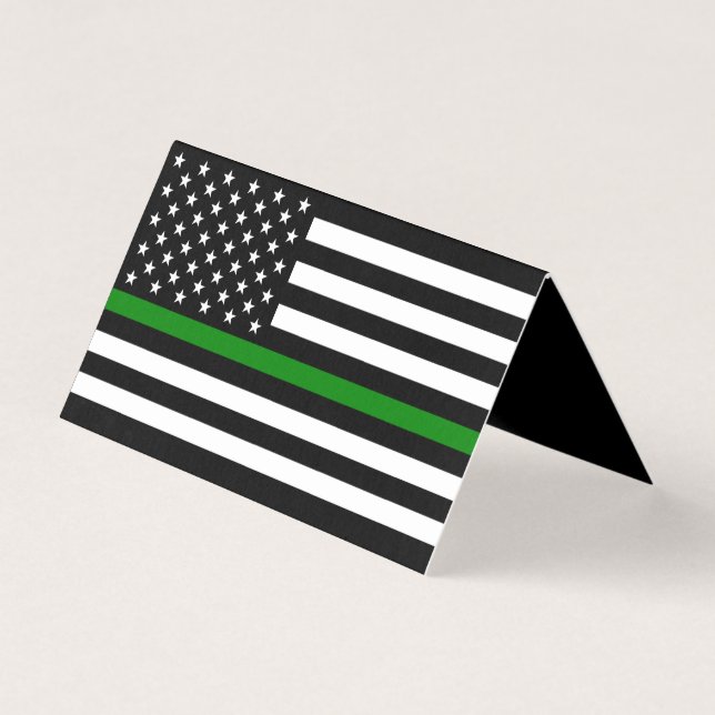 Thin Green Line Flag: Patriotic Military Veterans (Front)