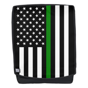 Thin Green Line Flag: Patriotic Military Veterans Backpack