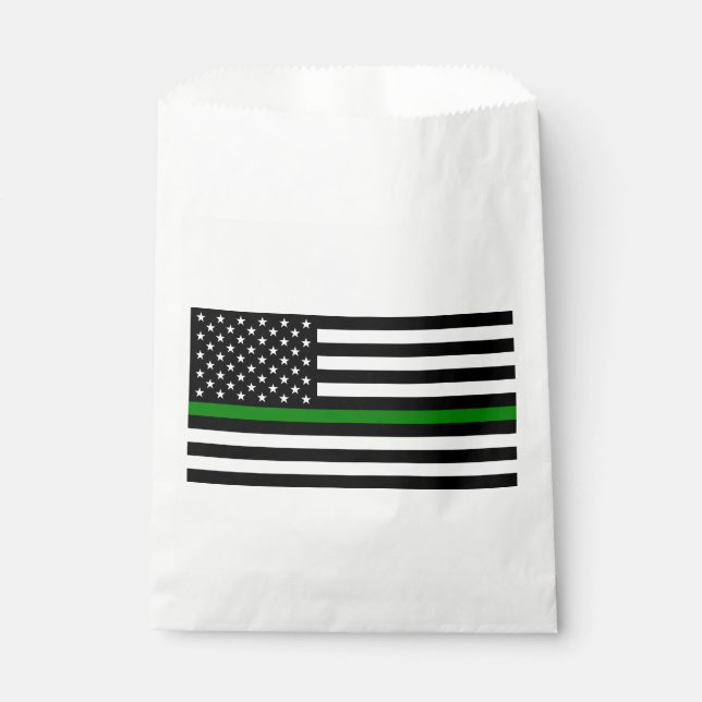 Thin Green Line Flag: Patriotic Military Veterans Favour Bags (Front)