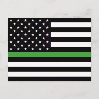 THIN GREEN LINE FLAG POSTCARD