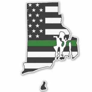 Thin Green Line Flag Rhode Island