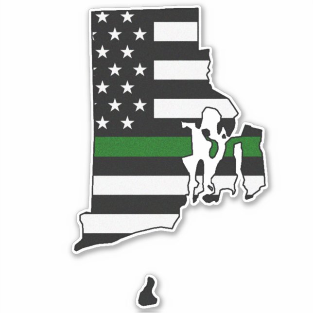 Thin Green Line Flag Rhode Island (Front)