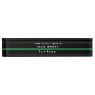 Thin Green Line Military Modern Monogram Nameplate
